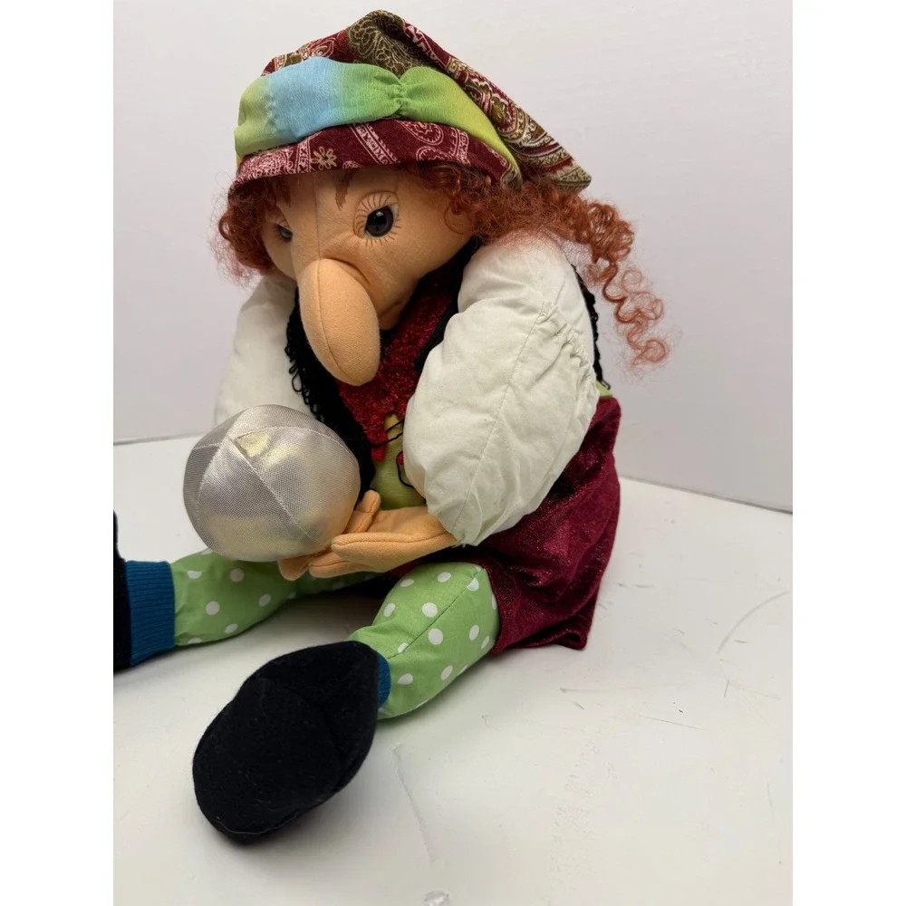 Folkmanis Fortune Teller Puppet Gypsy Witch Crystal Ball Plush‎ Red Hair 13